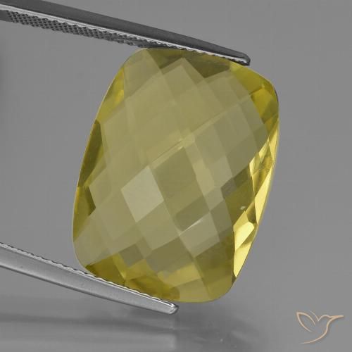 14.69ct طبيعي أصفر فاتح كوارتز, وسادة, VVS