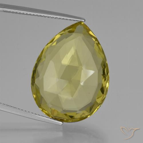 30.31ct طبيعي أصفر أناناسى كوارتز, شكل الكمثرى, VVS