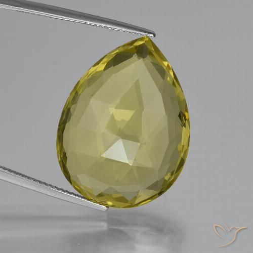 30.43ct طبيعي أصفر أناناسى كوارتز, شكل الكمثرى, VVS