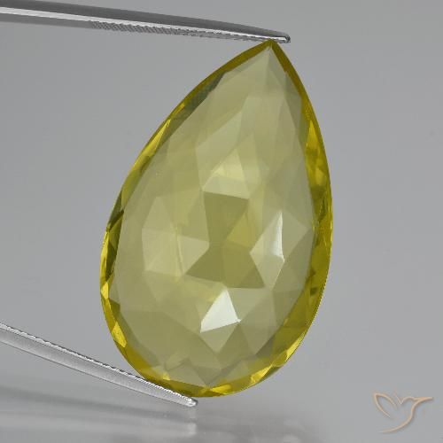 47.98ct طبيعي أصفر أناناسى كوارتز, شكل الكمثرى, VVS