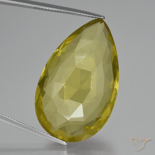 55.06ct طبيعي أصفر فاتح كوارتز, شكل الكمثرى, VVS-VS