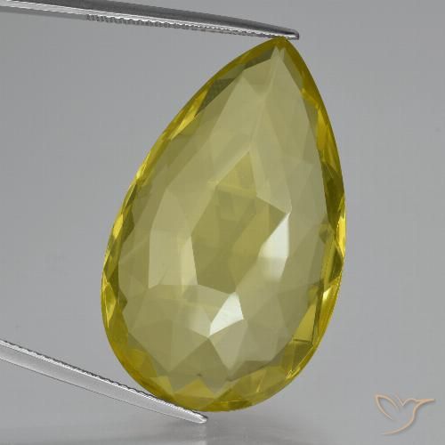54.86ct طبيعي أصفر أناناسى كوارتز, شكل الكمثرى, VVS-VS
