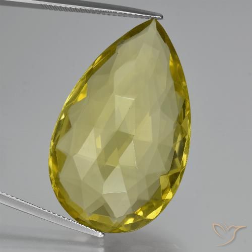 48.88ct طبيعي أصفر أناناسى كوارتز, شكل الكمثرى, VVS-VS