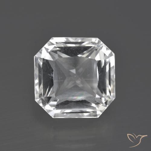 8.02ct طبيعي أبيض شفاف كوارتز, قص الزمرد, VVS-VS