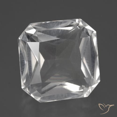 11.27ct طبيعي أبيض شفاف كوارتز, قص الزمرد, VVS-VS