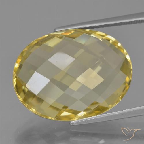 17.03ct طبيعي أصفر فاتح كوارتز, بيضوي, قليلا جدا