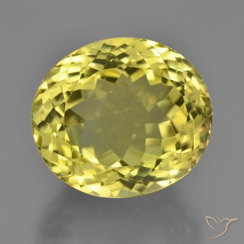18.09ct طبيعي أصفر فاتح-متوسط كوارتز, بيضوي, VVS-VS