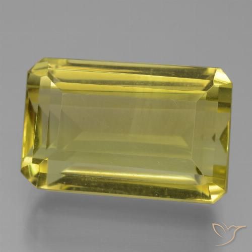 15.59ct طبيعي أصفر فاتح-متوسط كوارتز, قص الزمرد, VVS-VS