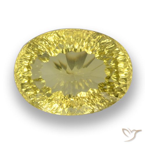 33.78ct طبيعي أصفر أناناسى فاتح كوارتز, بيضوي, VVS