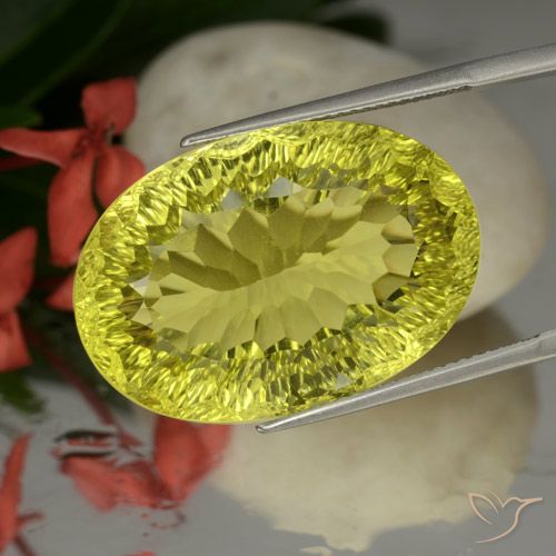 37.08ct طبيعي أصفر الذرة كوارتز, بيضوي, VVS
