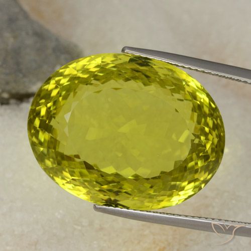 52.58ct طبيعي أصفر مخضر كوارتز, بيضوي, VVS