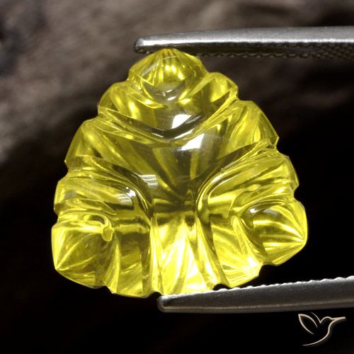 13.92ct طبيعي أصفر كثيف كوارتز, مثلثى, شفاف