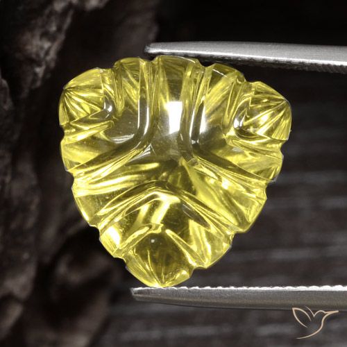 15.33ct طبيعي أصفر أناناسى فاتح كوارتز, مثلثى, شفاف