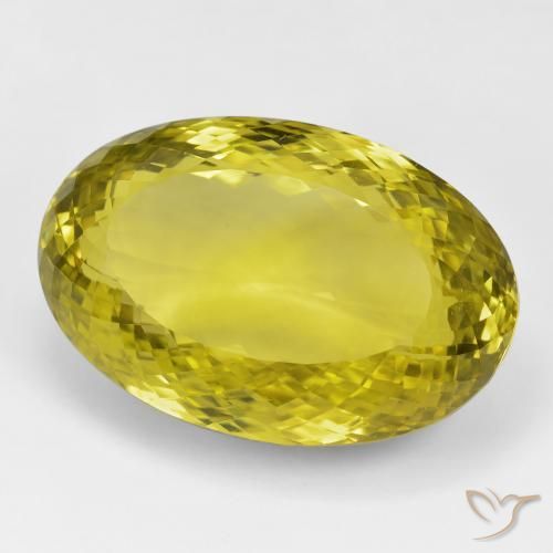 كوارتز Medium Dark-Yellow طبيعي، بيضوي، 90.42 قيراط، VVS