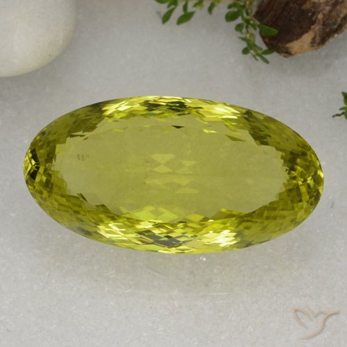 86.68ct طبيعي أصفر أخضر كوارتز, بيضوي, VVS