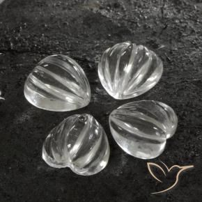 أحجار كوارتز أبيض شفاف طبيعية، شكل القلب، شفاف، وزنها 6.22 قيراط