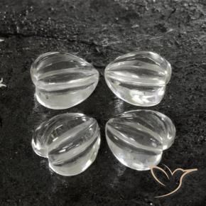 أحجار كوارتز أبيض شفاف طبيعية، شكل القلب، شفاف، وزنها 6.22 قيراط