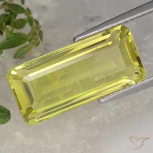 7.14ct طبيعي أصفر فاتح كوارتز, قص الزمرد, VVS-VS