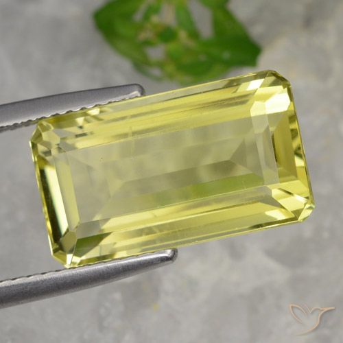 8.23ct طبيعي أصفر فاتح كوارتز, قص الزمرد, VVS-VS