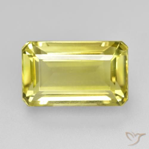 6.62ct طبيعي أصفر فاتح كوارتز, قص الزمرد, قليلا جدا