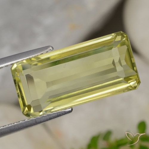 8.90ct طبيعي أصفر الذرة فاتح كوارتز, قص الزمرد, VVS-VS