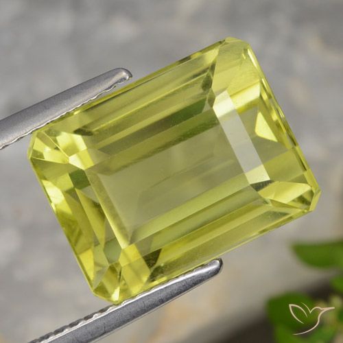 9.99ct طبيعي أصفر فاتح كوارتز, قص الزمرد, VVS-VS