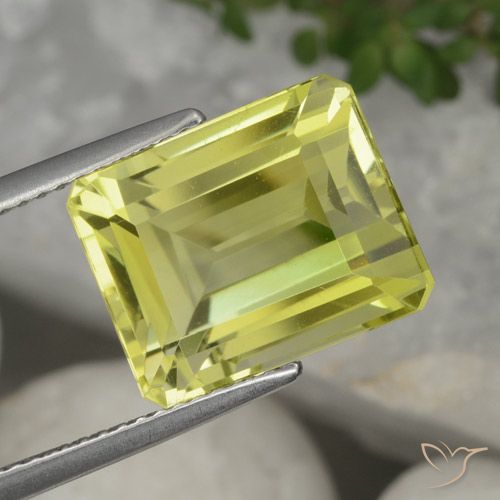 9.06ct طبيعي أصفر أناناسى فاتح كوارتز, قص الزمرد, VVS-VS