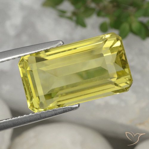 كوارتز أصفر أناناسى طبيعي، ثمانى / قصة زمرد، 7.52 قيراط، VVS-VS