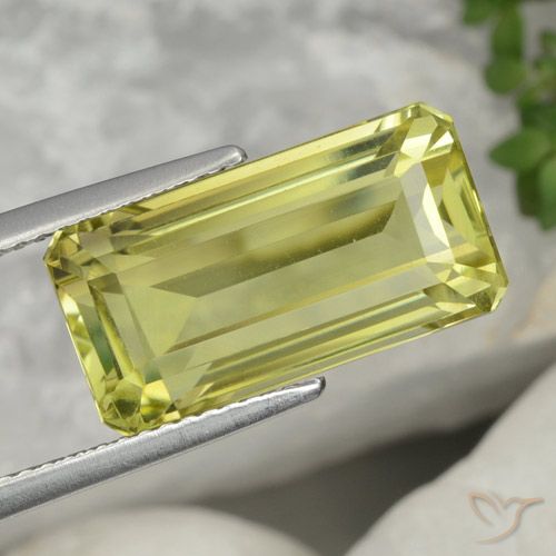 8.34ct طبيعي أصفر أخضر كوارتز, قص الزمرد, VVS-VS