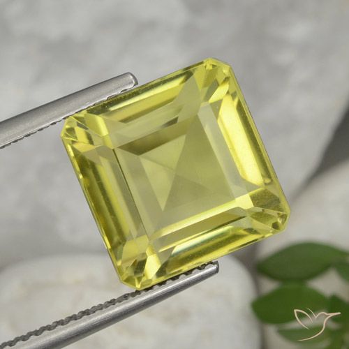 9.98ct طبيعي أصفر فاتح كوارتز, قص الزمرد, VVS-VS