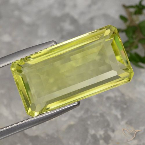 10.27ct طبيعي أصفر فاتح كوارتز, قص الزمرد, VVS-VS
