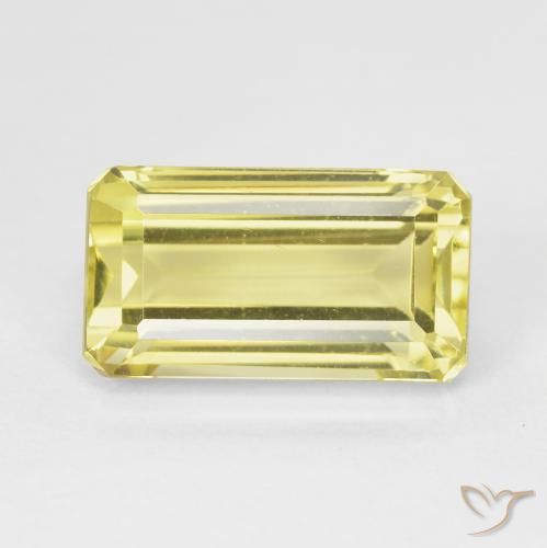 6.84ct طبيعي أصفر أناناسى فاتح كوارتز, قص الزمرد, VVS-VS