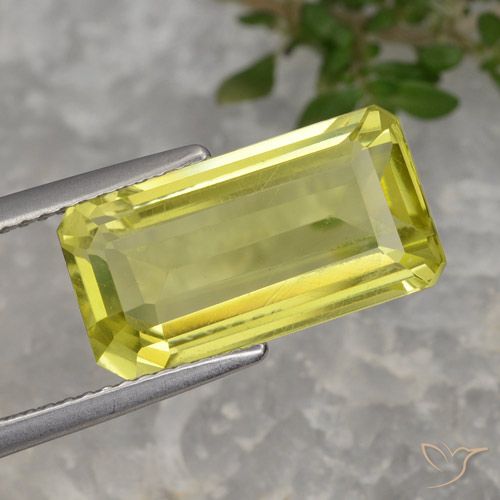 5.60ct طبيعي أصفر فاتح كوارتز, قص الزمرد, VVS-VS