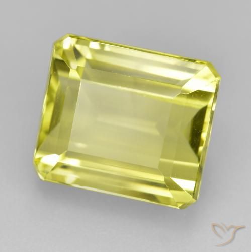 9.31ct طبيعي أصفر فاتح كوارتز, قص الزمرد, VVS-VS