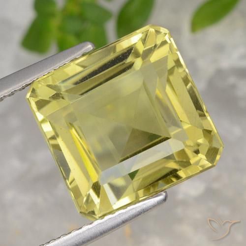 8.55ct طبيعي أصفر فاتح كوارتز, قص الزمرد, VVS-VS