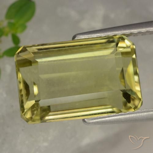 6.42ct طبيعي أصفر باهت كوارتز, قص الزمرد, VVS-VS
