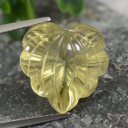 10.42ct طبيعي أصفر فاتح-متوسط كوارتز, قص وردة, شفاف