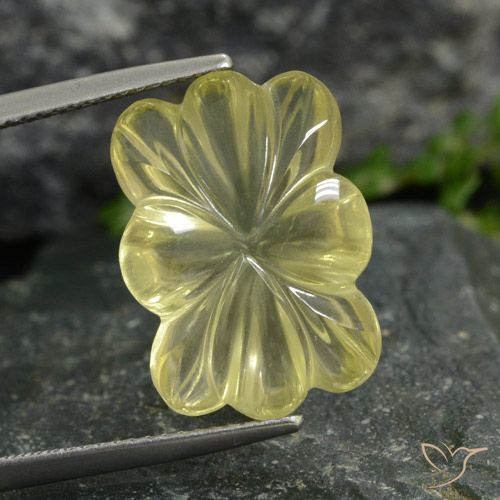 9.49ct طبيعي أصفر باهت كوارتز, قص وردة, شفاف