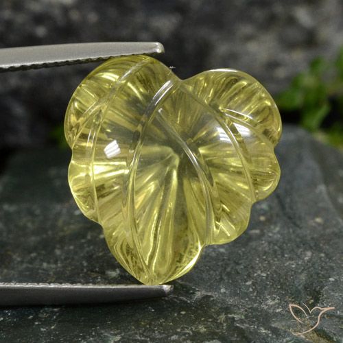 14.18ct طبيعي أصفر متوسط كوارتز, قص وردة, شفاف