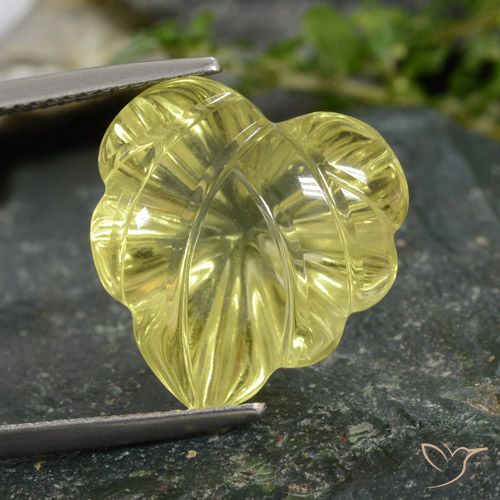 12.97ct طبيعي أصفر متوسط كوارتز, قص وردة, شفاف