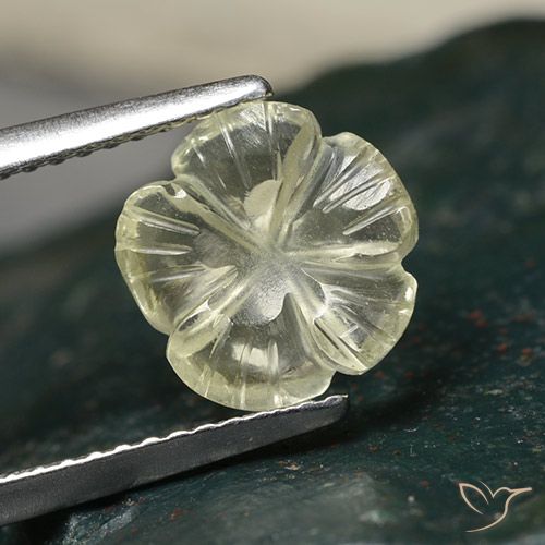 1.83ct طبيعي أصفر فاتح كوارتز, قص وردة, شفاف