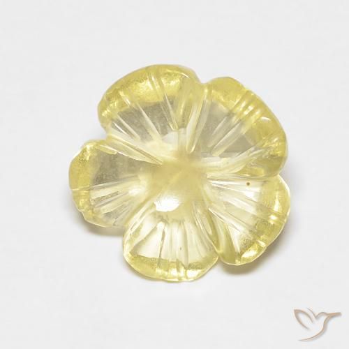 2.49ct طبيعي أصفر كريمى باهت كوارتز, قص وردة, شفاف