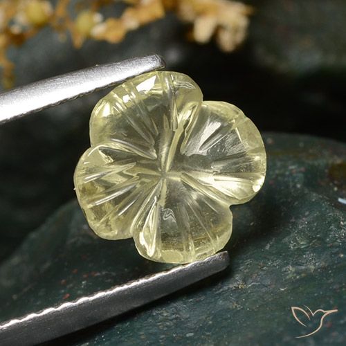 2.02ct طبيعي أصفر متوسط كوارتز, قص وردة, شفاف