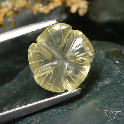 3.54ct طبيعي أصفر متوسط كوارتز, قص وردة, شفاف