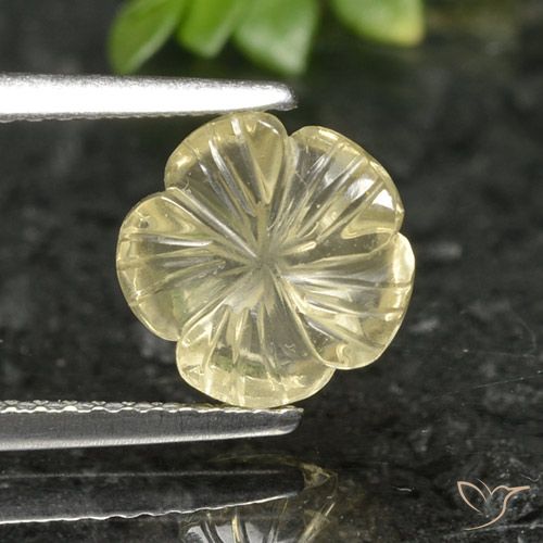 1.90ct طبيعي أصفر باهت كوارتز, قص وردة, شفاف
