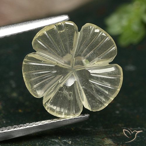 2.82ct طبيعي أصفر متوسط كوارتز, قص وردة, شفاف
