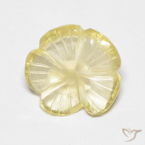 3.07ct طبيعي أصفر كريمى باهت كوارتز, قص وردة, شفاف