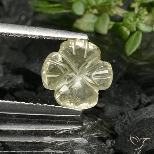1.22ct طبيعي أصفر باهت كوارتز, قص وردة, شفاف