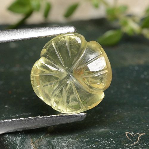 2.33ct طبيعي أصفر متوسط كوارتز, قص وردة, شفاف