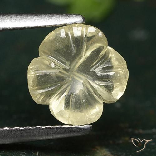 1.38ct طبيعي أصفر متوسط كوارتز, قص وردة, شفاف